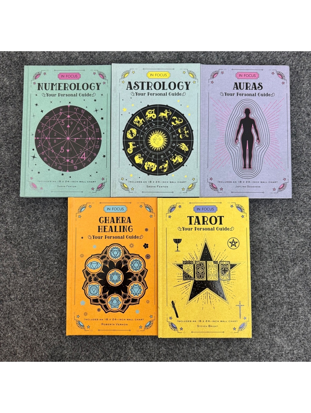 In Focus Book Lot 5 Tarot for Beginners Astrology Numerology Chakra Auras